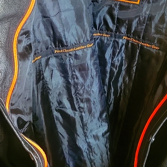 Classic Leather Gear heavy black leather vented biker jacket size 4X - Picture 5 of 5